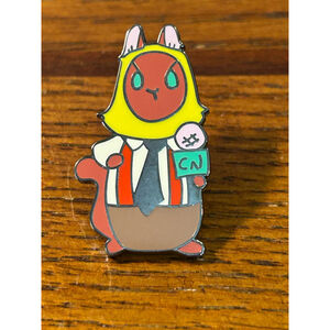 Breaking Cats Elvis work clothes Unisex Pin Red and Yellow